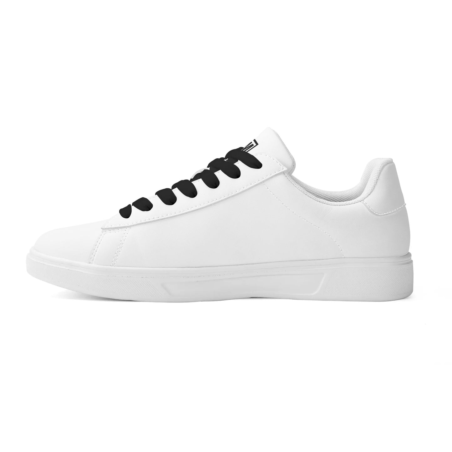 SIM-1  Low Top Leather Skateboard Shoes (White)