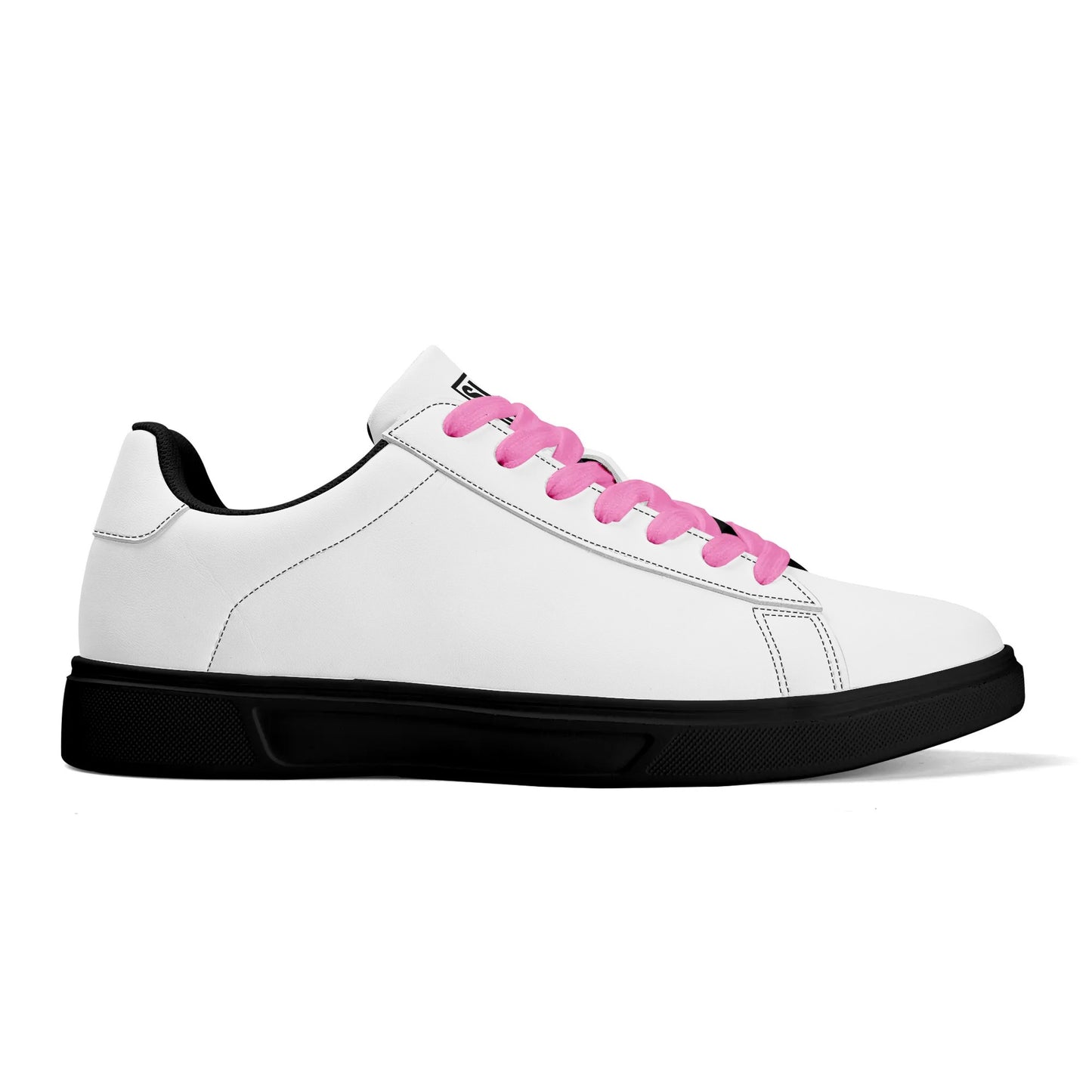 SIM-1  Low Top Leather Skateboard Shoes (White)