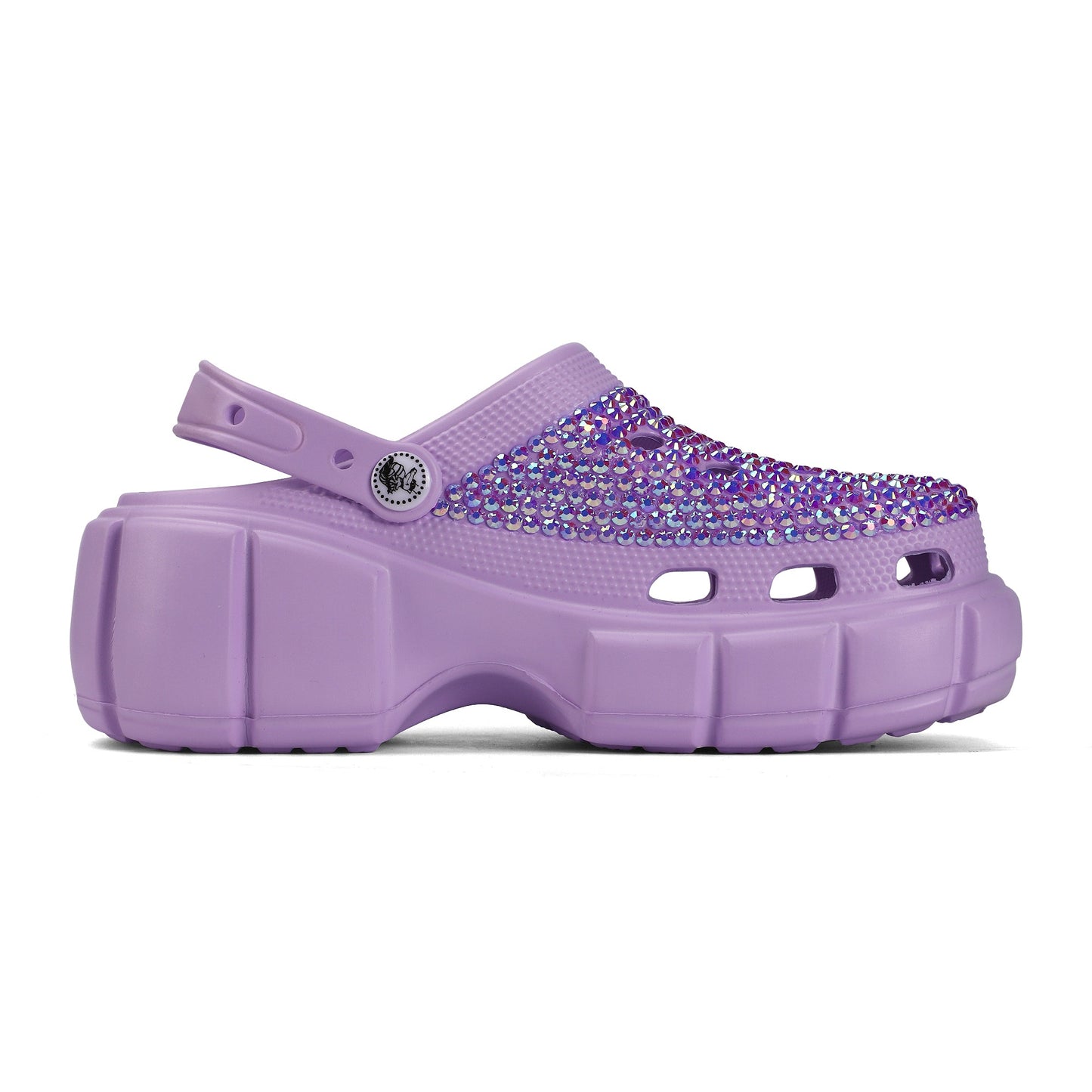 Womens Purple EVA Sole Bling Clogs with Sim-1