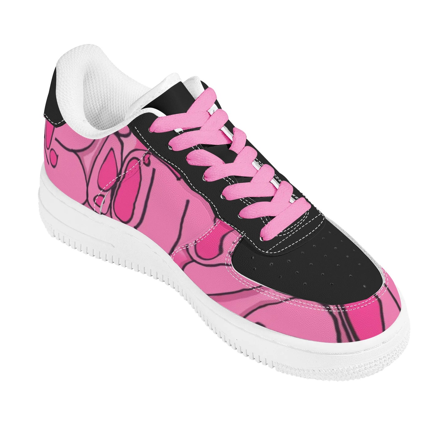 Sim-1 Graffiti  Low Top Leather Sport Sneakers