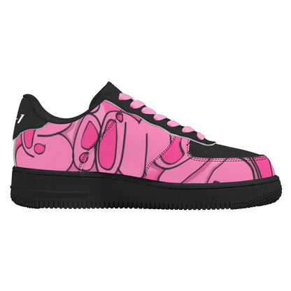 Sim-1 Graffiti  Low Top Leather Sport Sneakers