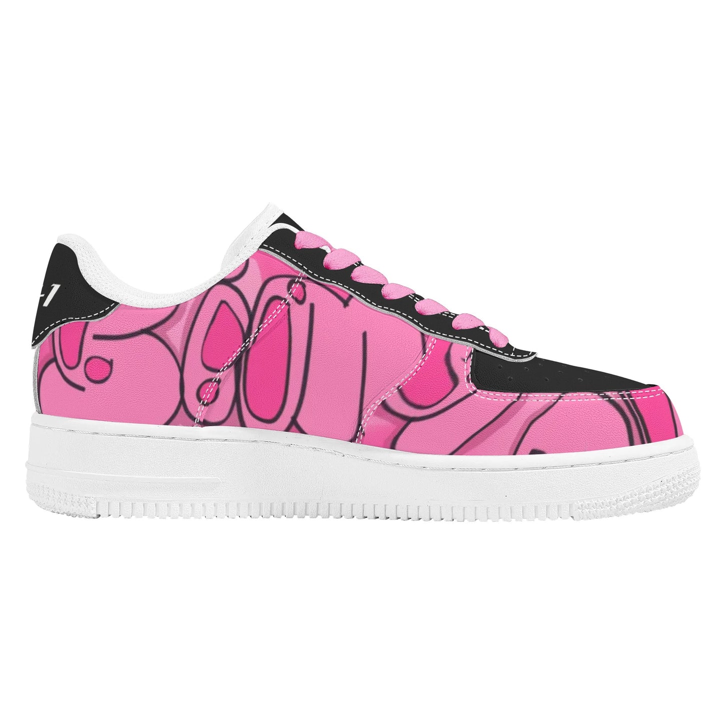 Sim-1 Graffiti  Low Top Leather Sport Sneakers