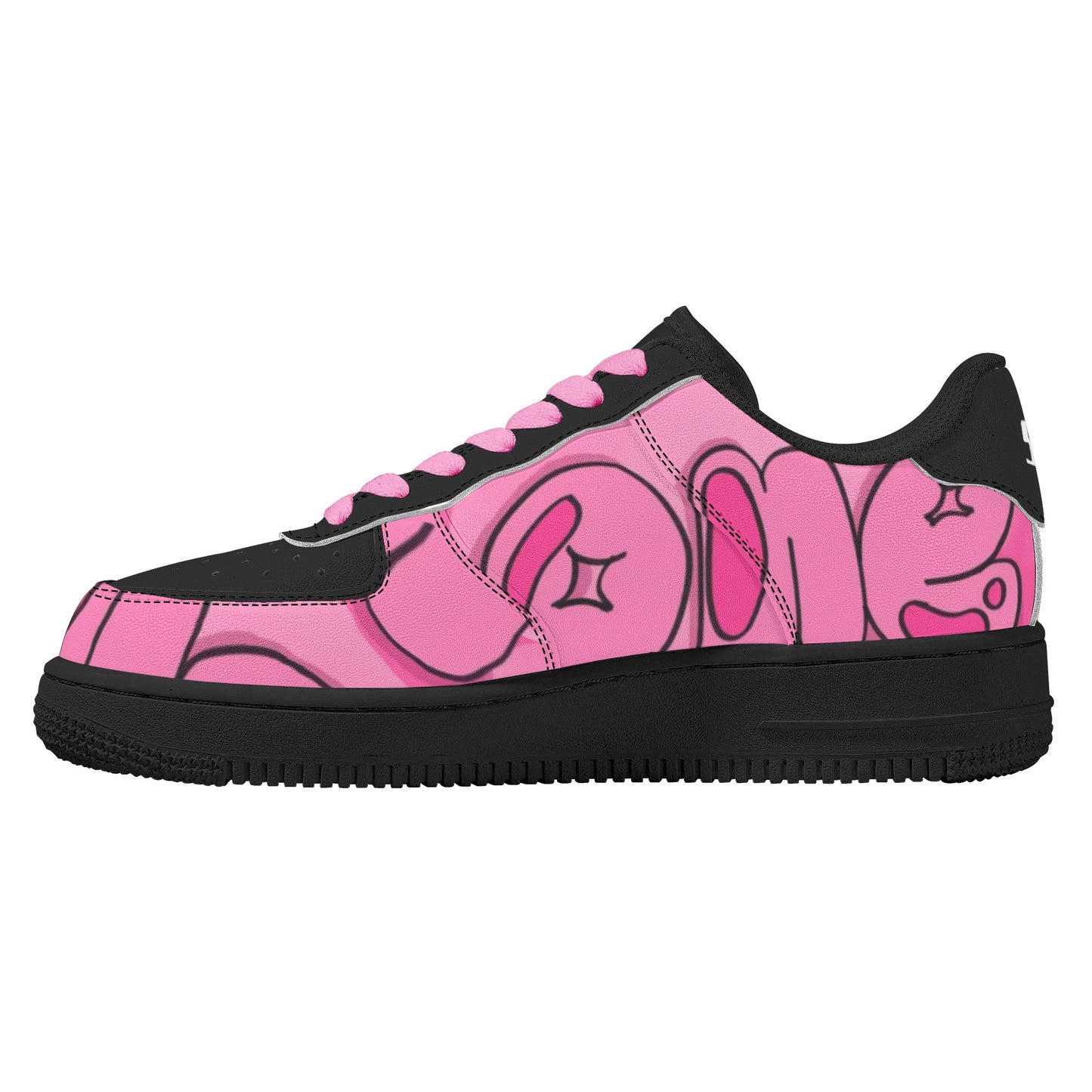 Sim-1 Graffiti  Low Top Leather Sport Sneakers