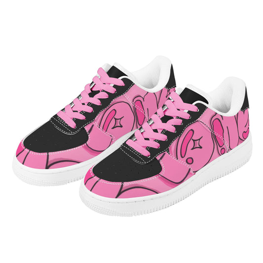 Sim-1 Graffiti  Low Top Leather Sport Sneakers