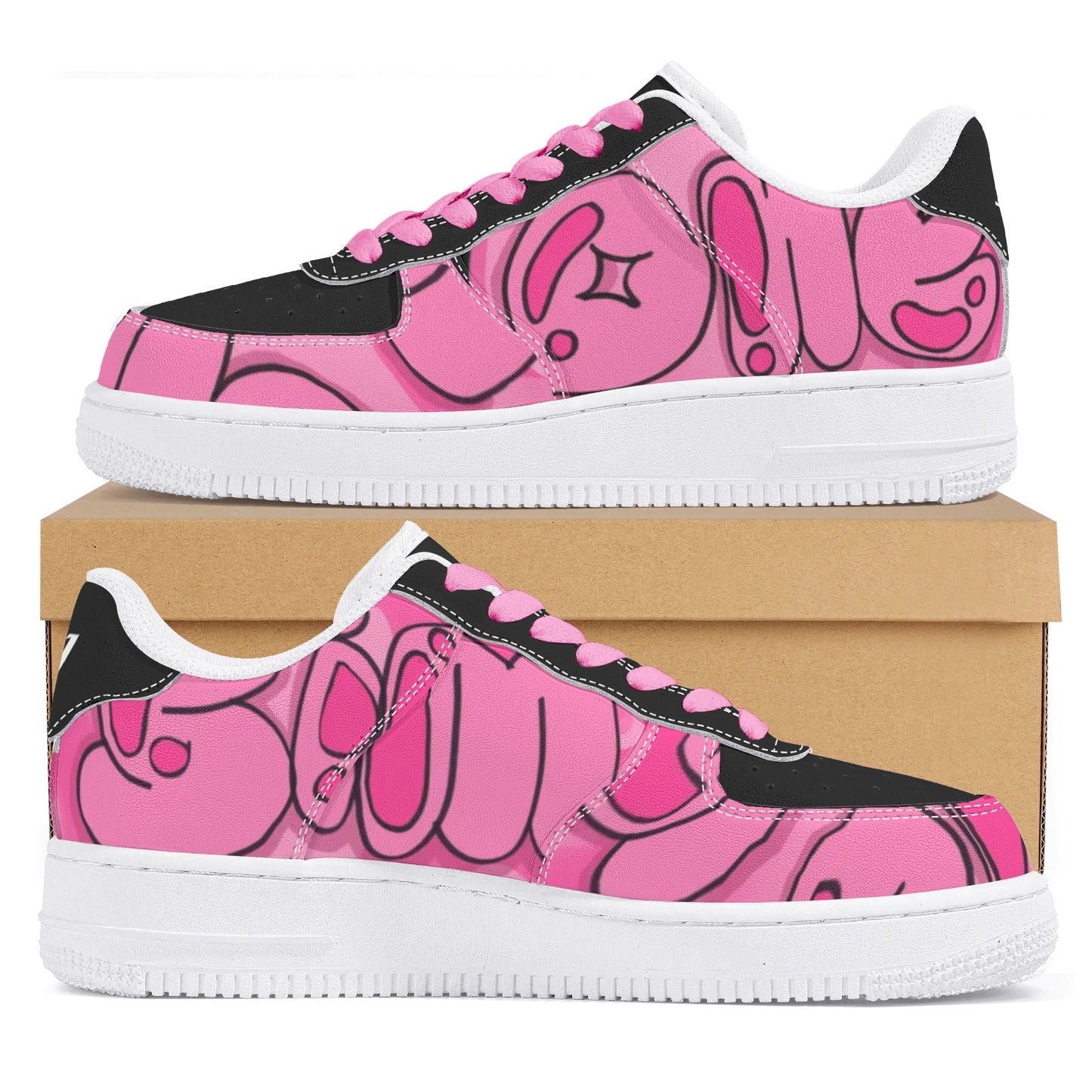 Sim-1 Graffiti  Low Top Leather Sport Sneakers