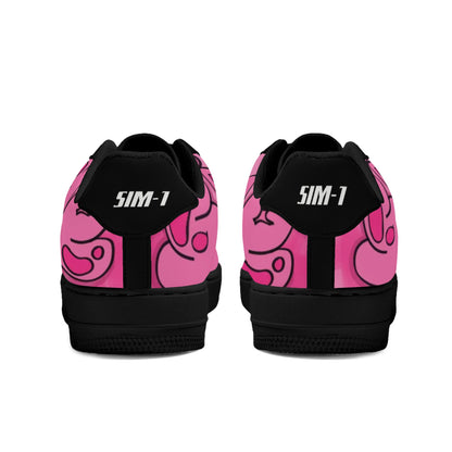 Sim-1 Graffiti  Low Top Leather Sport Sneakers