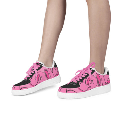 Sim-1 Graffiti  Low Top Leather Sport Sneakers