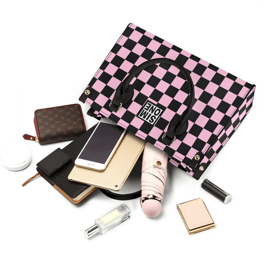 SIM-ONE Pink & Black Luxury Handbag