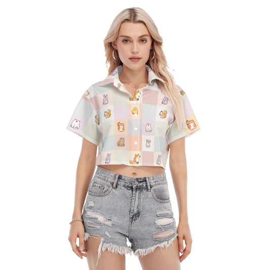 All-Over Print Women's Cropped Shirt